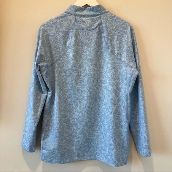 Women's Peter Millar Perth Printed Palm Quarter Zip Pull Over Large Golf Jacket - Picture 8 of 10